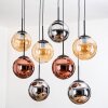 Gastor Lampadario a sospensione, Lampada a sfera, Lampada a sospensione Ambrato, Cromo, Ramato, Grigio fumo, 8-Luci