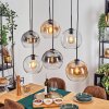 Koyoto Lampadario a sospensione, Lampada a sfera, Lampada a sospensione Ambrato, Chiaro, Grigio fumo, 6-Luci