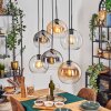Koyoto Lampadario a sospensione, Lampada a sfera, Lampada a sospensione Ambrato, Chiaro, Grigio fumo, 6-Luci