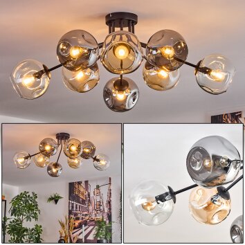 Ripoll Plafoniera, Lampada a sfera Ambrato, Chiaro, Grigio fumo, 8-Luci