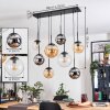 Gastor Lampadario a sospensione, Lampada a sfera, Lampada a sospensione Ambrato, Cromo, Chiaro, Grigio fumo, 8-Luci