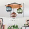 Koyoto Plafoniera, Lampada a sfera 40 cm Écru, Nero, 3-Luci