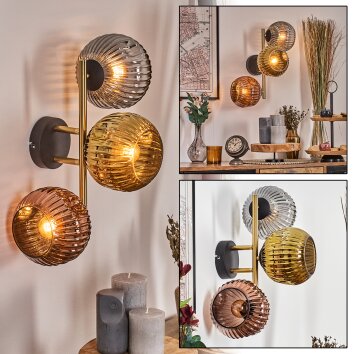 Ripoll Lampada a sfera, Applique Oro, Nero, 3-Luci