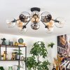 Koyoto Plafoniera, Lampada a sfera 81 cm Ambrato, Cromo, Chiaro, Grigio fumo, 10-Luci
