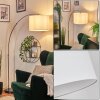 Bassagoda Lampada da terra, Lampade ad arco Nichel opaco, Nero, 1-Luce, Paralume in tessuto
