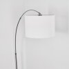 Bassagoda Lampada da terra, Lampade ad arco Nichel opaco, Nero, 1-Luce, Paralume in tessuto
