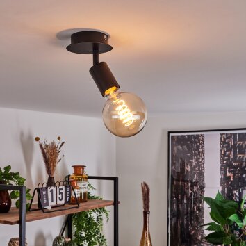 Cacoq Plafoniera Nero, 1-Luce