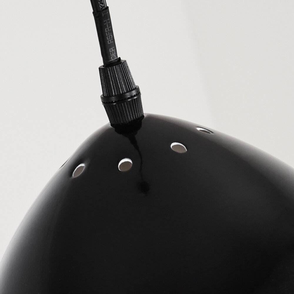 Foverup Lampadario a sospensione Cromo, Nero, 1-Luce