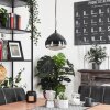Foverup Lampadario a sospensione Cromo, Nero, 1-Luce