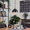 Foverup Lampadario a sospensione Cromo, Nero, 1-Luce