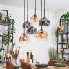 Ripoll Lampadario a sospensione, Lampada a sfera, Lampada a sospensione Ambrato, Chiaro, Grigio fumo, 6-Luci