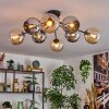 Koyoto Plafoniera, Lampada a sfera 86 cm Ambrato, Cromo, Grigio fumo, 8-Luci