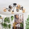 Koyoto Plafoniera, Lampada a sfera 86 cm Ambrato, Cromo, Grigio fumo, 8-Luci