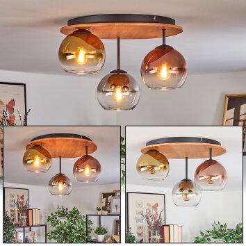 Koyoto Plafoniera, Lampada a sfera 40 cm Écru, Nero, 3-Luci