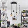 Ripoll Lampadario a sospensione, Lampada a sfera, Lampada a sospensione a cluster Ambrato, Cromo, Chiaro, Grigio fumo, 4-Luci