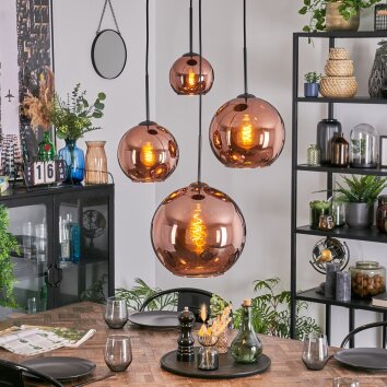 Koyoto Lampadario a sospensione, Lampada a sfera, Lampada a sospensione a cluster Ramato, 4-Luci