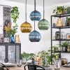 Koyoto Lampadario a sospensione, Lampada a sfera, Lampada a sospensione a cluster Blu, Oro, Verde, 4-Luci