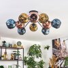 Ripoll Plafoniera, Lampada a sfera Blu, Oro, Ramato, 10-Luci