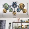 Koyoto Plafoniera, Lampada a sfera 85 cm Blu, Oro, Verde, 10-Luci