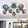 Koyoto Plafoniera, Lampada a sfera 85 cm Blu, Verde, Ramato, 10-Luci