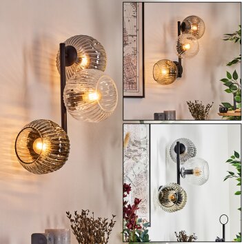Ripoll Lampada a sfera, Applique Ambrato, Chiaro, Grigio fumo, 3-Luci