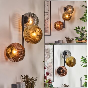 Ripoll Lampada a sfera, Applique Oro, Ramato, Grigio fumo, 3-Luci