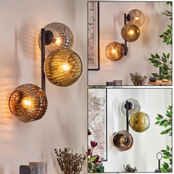 Ripoll Lampada a sfera, Applique Oro, Chiaro, Ramato, Grigio fumo, 3-Luci