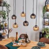 Koyoto Lampadario a sospensione, Lampada a sfera, Lampada a sospensione Ambrato, Grigio fumo, 6-Luci