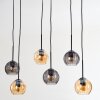 Koyoto Lampadario a sospensione, Lampada a sfera, Lampada a sospensione Ambrato, Grigio fumo, 6-Luci