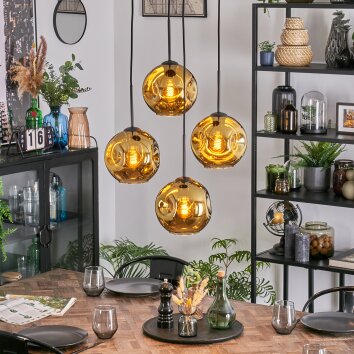 Ripoll Lampadario a sospensione, Lampada a sfera, Lampada a sospensione a cluster Oro, 4-Luci