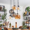 Koyoto Lampadario a sospensione, Lampada a sfera, Lampada a sospensione Ambrato, Chiaro, Grigio fumo, 6-Luci
