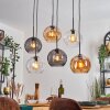 Koyoto Lampadario a sospensione, Lampada a sfera, Lampada a sospensione Ambrato, Chiaro, Grigio fumo, 6-Luci