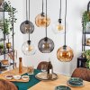 Koyoto Lampadario a sospensione, Lampada a sfera, Lampada a sospensione Ambrato, Chiaro, Grigio fumo, 6-Luci