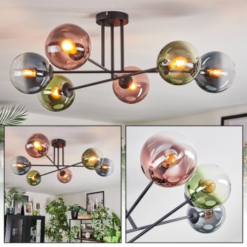 Gastor Plafoniera, Lampada a sfera 50 cm Blu, Verde, Chiaro, Ramato, 6-Luci