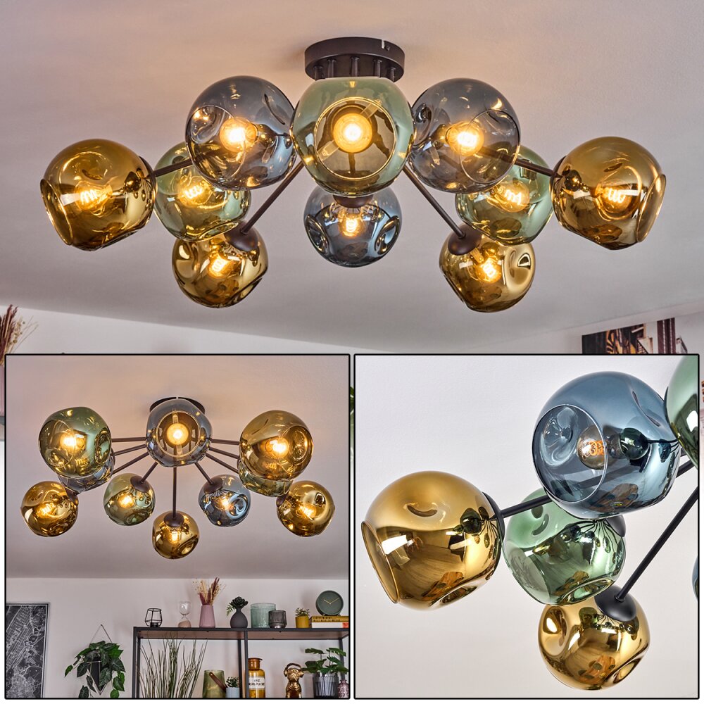 Ripoll Plafoniera, Lampada a sfera Blu, Oro, Verde, 10-Luci main product photo