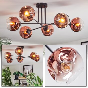 Ripoll Plafoniera, Lampada a sfera Chiaro, Ramato, 6-Luci