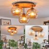 Koyoto Plafoniera, Lampada a sfera Écru, Nero, 3-Luci