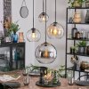 Koyoto Lampadario a sospensione, Lampada a sfera, Lampada a sospensione a cluster 35 cm Ambrato, Cromo, Chiaro, Grigio fumo, 4-Luci