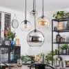 Koyoto Lampadario a sospensione, Lampada a sfera, Lampada a sospensione a cluster 35 cm Ambrato, Cromo, Chiaro, Grigio fumo, 4-Luci