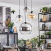 Koyoto Lampadario a sospensione, Lampada a sfera, Lampada a sospensione a cluster 35 cm Ambrato, Cromo, Chiaro, Grigio fumo, 4-Luci