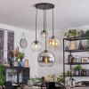 Koyoto Lampadario a sospensione, Lampada a sfera, Lampada a sospensione a cluster 35 cm Ambrato, Cromo, Chiaro, Grigio fumo, 4-Luci
