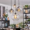 Koyoto Lampadario a sospensione, Lampada a sfera, Lampada a sospensione a cluster Ambrato, Cromo, Chiaro, Grigio fumo, 4-Luci