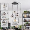 Koyoto Lampadario a sospensione, Lampada a sfera, Lampada a sospensione a cluster Ambrato, Cromo, Chiaro, Grigio fumo, 4-Luci