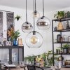 Koyoto Lampadario a sospensione, Lampada a sfera, Lampada a sospensione a cluster Ambrato, Cromo, Chiaro, Grigio fumo, 4-Luci