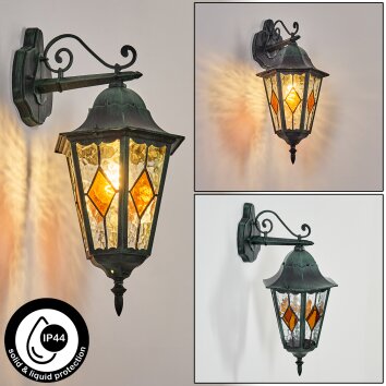 Hongkong Lampada da parete per esterno, Applique Verde, Nero, 1-Luce