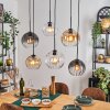 Koyoto Lampadario a sospensione, Lampada a sfera, Lampada a sospensione Ambrato, Chiaro, Grigio fumo, 6-Luci
