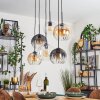 Koyoto Lampadario a sospensione, Lampada a sfera, Lampada a sospensione Ambrato, Chiaro, Grigio fumo, 6-Luci