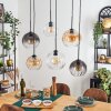 Koyoto Lampadario a sospensione, Lampada a sfera, Lampada a sospensione Ambrato, Chiaro, Grigio fumo, 6-Luci