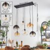 Koyoto Lampadario a sospensione, Lampada a sfera, Lampada a sospensione Ambrato, Chiaro, Grigio fumo, 6-Luci