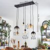 Koyoto Lampadario a sospensione, Lampada a sfera, Lampada a sospensione Ambrato, Chiaro, Grigio fumo, 6-Luci
